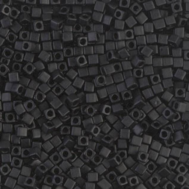 1.8mm Miyuki Cube Matte Black SB18-401F, 10 Grams