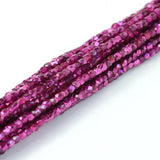 2MM Crystal Hot Pink Metallic Ice, Fire Polish Czech Glass, 00030/67734-50 Beads