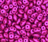 SuperDuo AluColour Magenta, 2-hole 2.5x5mm Czech Glass, 00030-33404-10 grams