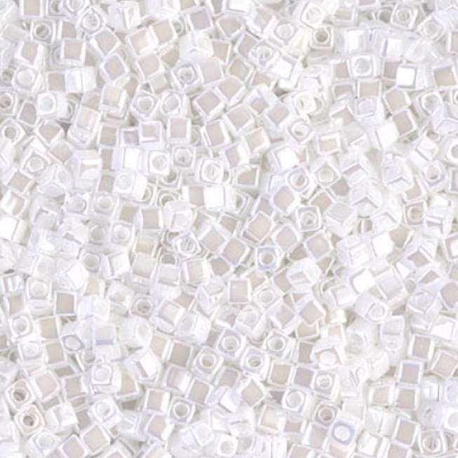 1.8mm Miyuki Cube Pearl White Luster SB18-420, 10 Grams