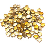 Ginko Czech Shield Bead Crystal Gold Rainbow, 2-Hole Czech Glass 7.5x7.5mm, 00030-01610-35 Beads