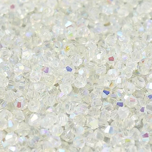 2mm Crystal AB, Chinese Bicone-72 pieces