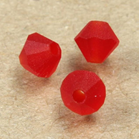 Preciosa 4mm Lt Siam Matte, Crystal Bicone - 36 pieces