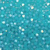 Preciosa 4mm Blue Zircon Matte AB, Crystal Bicone - 36 pieces