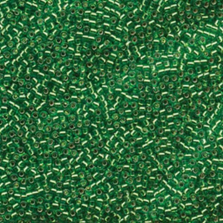 DB0046 11/0 Silver Lined Green Miyuki Delica 