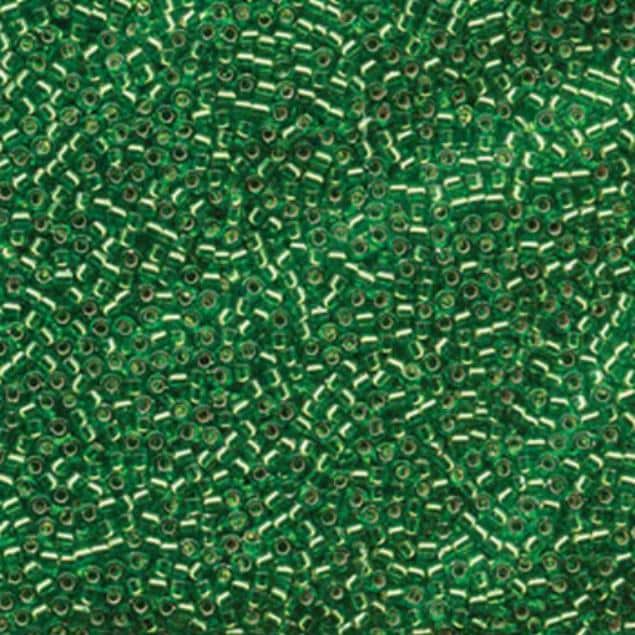 DB0046 11/0 Silver Lined Green Miyuki Delica 