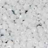 3mm Fire Polish Chalk White Shimmer, Czech glass faceted bead, 21402
