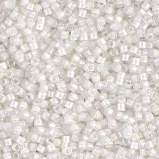 DB0066 11/0 White Lined Crystal AB Miyuki Delica 