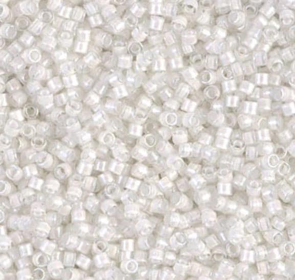 DB0066 11/0 White Lined Crystal AB Miyuki Delica