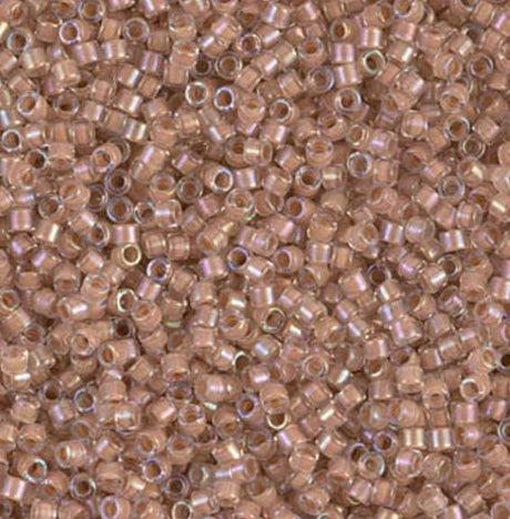 DB0068 11/0 L=Blush Lined Crystal AB Miyuki Delica