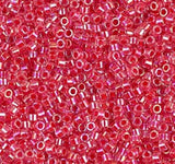 DB0075 11/0 Dark Coral Lined Crystal AB Miyuki Delica