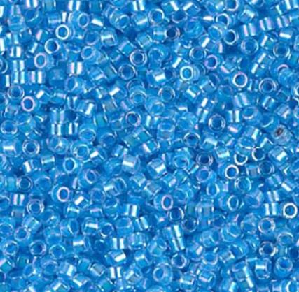 DB0076 11/0 Lt Blue Lined Crystal AB Miyuki Delica