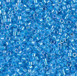 DB0076 11/0 Lt Blue Lined Crystal AB Miyuki Delica