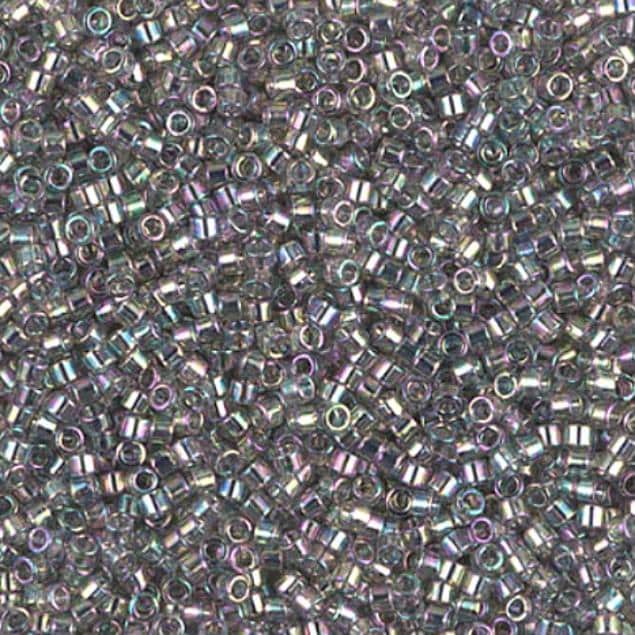 Transparent Gray Rainbow Gold Luster Miyuki Delica DB0107 11/0