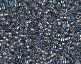 DB0111 11/0 Transparent Blue Gray Rainbow Gold Luster Miyuki Delica
