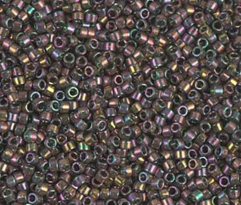 DB0127 11/0 Forest Green Rainbow Gold Luster Miyuki Delica