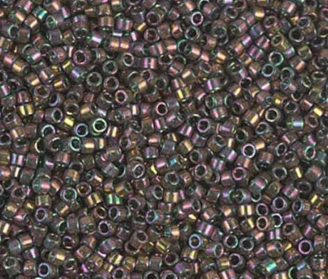 DB0127 11/0 Forest Green Rainbow Gold Luster Miyuki Delica