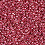 11/0 Duracoat Galvanized Lt Cranberry Miyuki Glass Seed Beads, 4211-10 grams