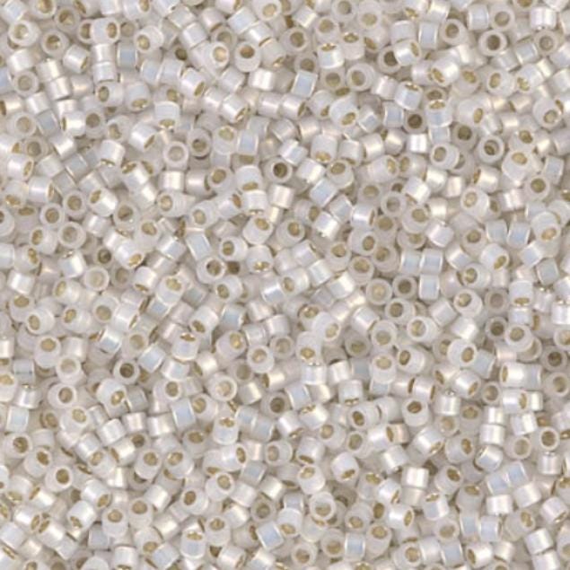 DB0221 11/0 Gilt Lined White Opal Miyuki Delica