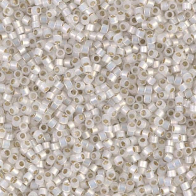 DB0223 11/0 Silver Lined White Opal AB Miyuki Delica