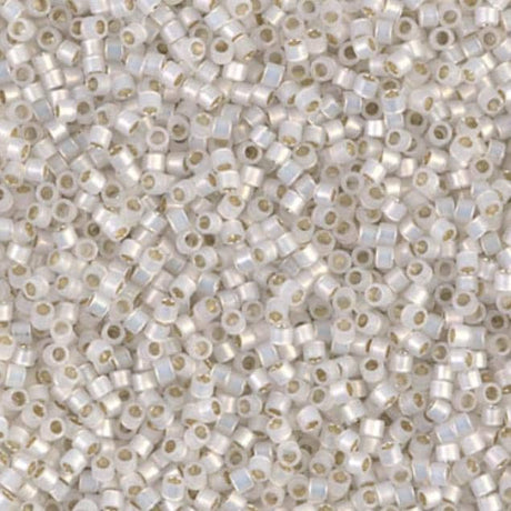 DB0223 11/0 Silver Lined White Opal AB Miyuki Delica