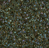 DB0273 11/0 Forest Green Lined Topaz AB Miyuki Delica