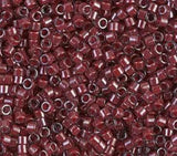 DB0280 11/0 Cranberry Lined Crystal Luster Miyuki Delica