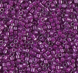 DB0281 11/0 Fuchsia Lined Crystal Luster Miyuki Delica