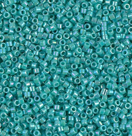 DB0166 11/0 Opaque Green Turquoise AB Miyuki Delica
