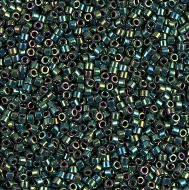 DB0027 11/0 Metallic Dark Green Iris Miyuki Delica
