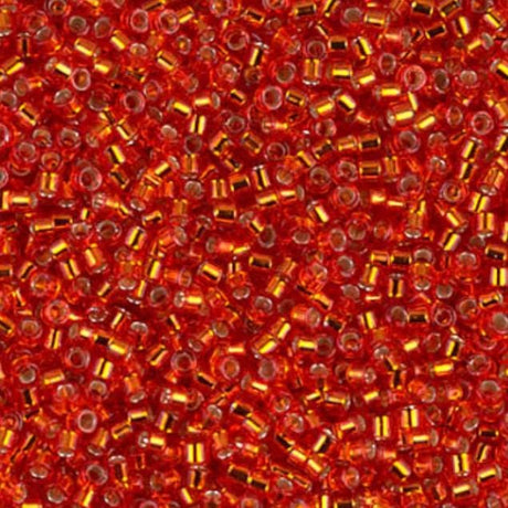 DB0043 11/0 Silver Lined Flame Red Miyuki Delica 