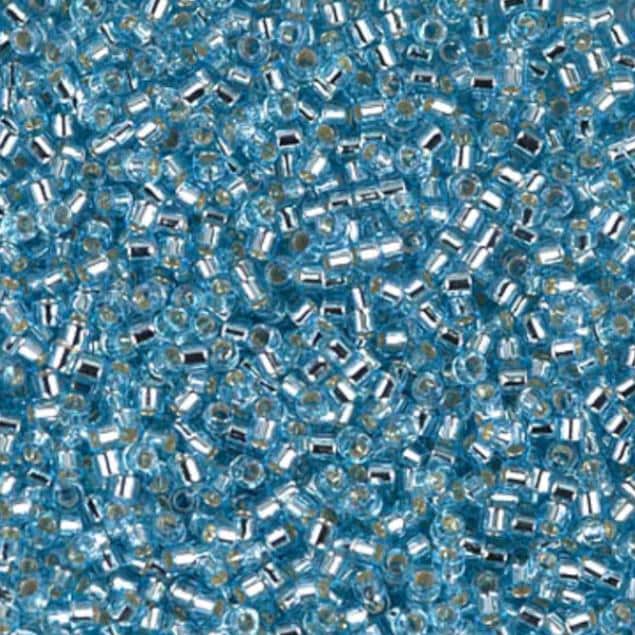 DB0044 11/0 Silver Lined Aqua Miyuki Delica 