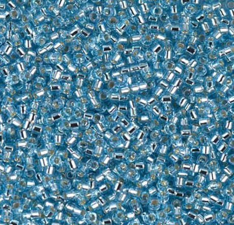 DB0044 11/0 Silver Lined Aqua Miyuki Delica