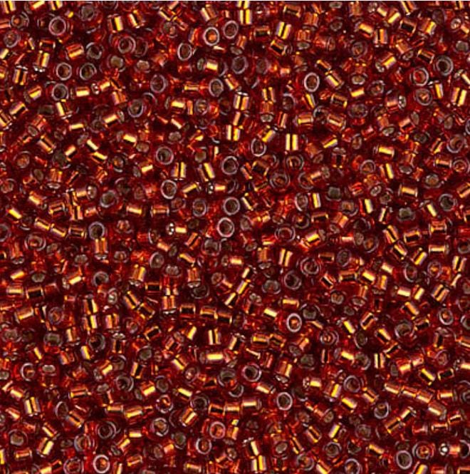 Dyed Silver Lined Dark Burnt Orange Miyuki Delica 11/0 DB0601 