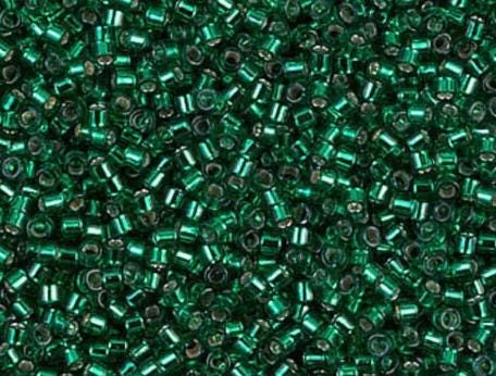 DB0605 11/0 Dyed Silver Lined Dark Emerald Miyuki Delica