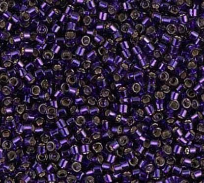 DB0609 11/0 Dyed Silver Lined Dark Purple Miyuki Delica