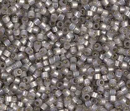 DB0630 11/0 Dyed Lt Smoke Gray Silver Lined Alabaster Miyuki Delica