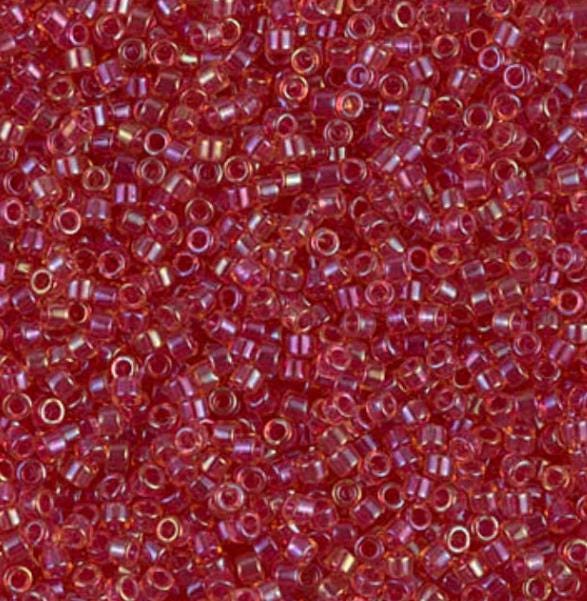 DB0062 11/0 Light Cranberry Lined Topaz Luster Miyuki Delica