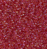 DB0062 11/0 Light Cranberry Lined Topaz Luster Miyuki Delica