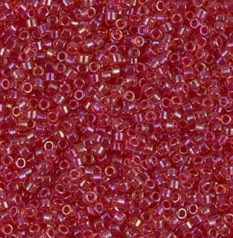 DB0062 11/0 Light Cranberry Lined Topaz Luster Miyuki Delica