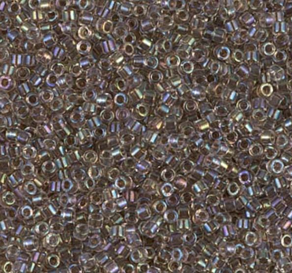 DB0064 11/0 Taupe Lined Crystal AB Miyuki Delica