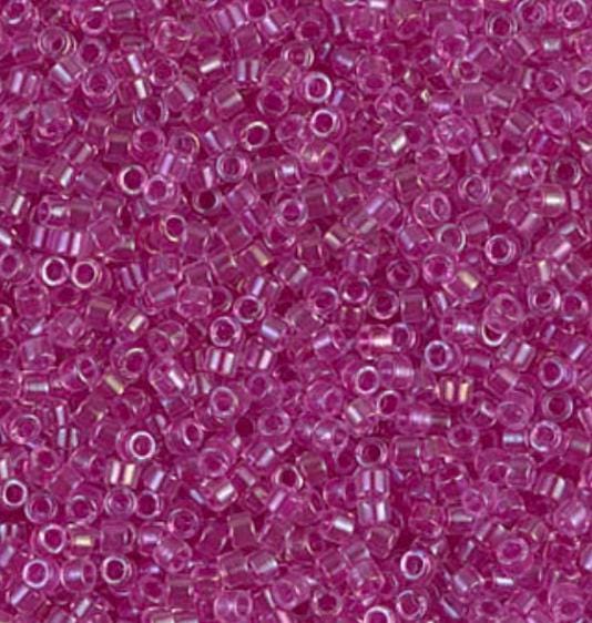 DB0074 11/0 Fuchsia Lined Crystal AB Miyuki Delica