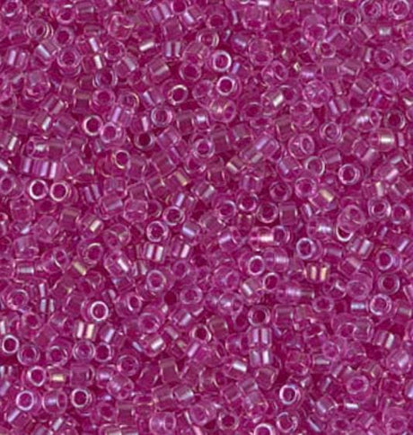 DB0074 11/0 Fuchsia Lined Crystal AB Miyuki Delica