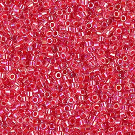  Dark Coral Lined Crystal AB Miyuki Delica 11/0 DB0075