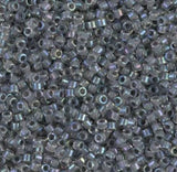 DB0081 11/0 Gray Lined Crystal AB Miyuki Delica