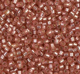 DB0685 11/0 Dyed Semi-Frost S/L Lt Cranberry Miyuki Delica