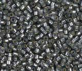 DB0697 11/0 Dyed Semi-Frosted Silver Lined Gray Miyuki Delica