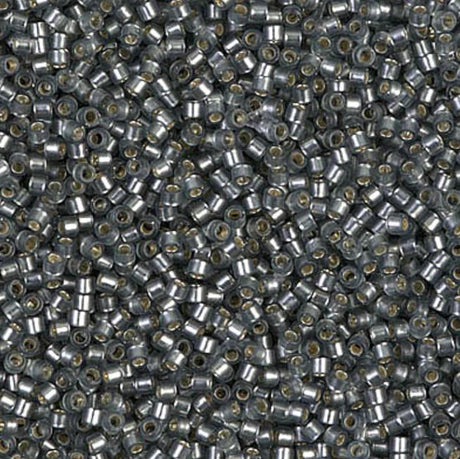 Dyed Semi-Frosted Silver Lined Gray Miyuki Delica 11/0 DB0697