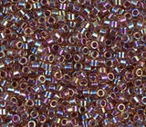 DB0091 11/0 Cranberry Lined Light Topaz AB Miyuki Delica