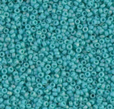 15-412FR Matte Opaque Turquoise Green AB, Miyuki Glass Seed Bead, 15/0